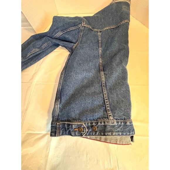 Chaps Vintage Denim Jean Jacket Men's XL 100% Cotton Blue Button-Front w/Pockets - Picture 8 of 10